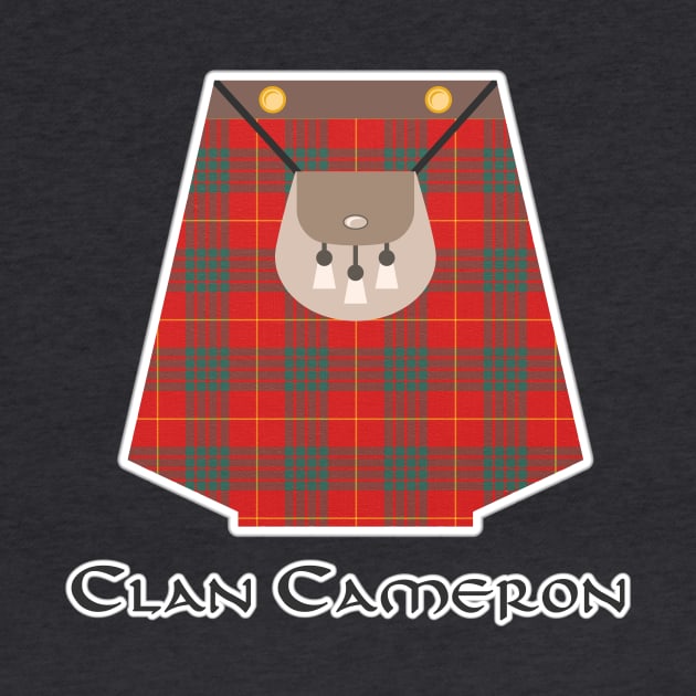 Scottish Clan Cameron Tartan Kilt Highlands by Grassroots Green